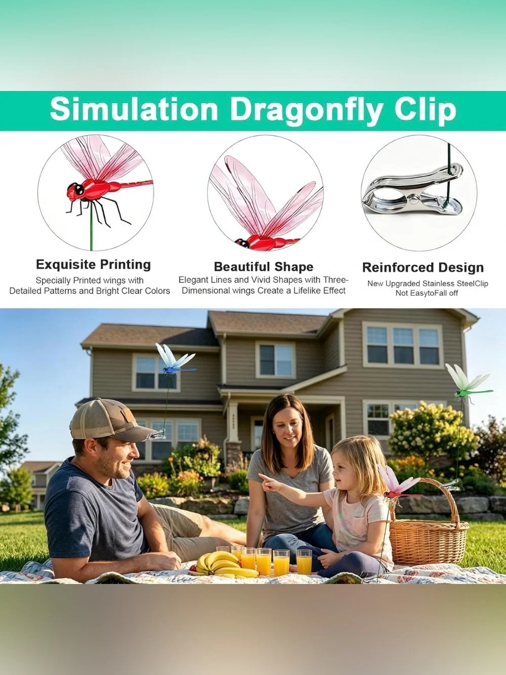 BUY NOW Decorative Dragonfly Plant Clips, 2 Random Colors